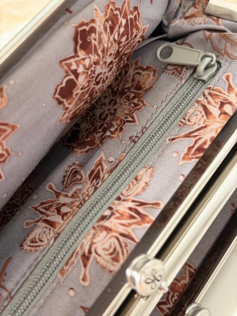 HOBO Leather Kiss-Lock Clutch in Burgundy - Picture 8 of 10